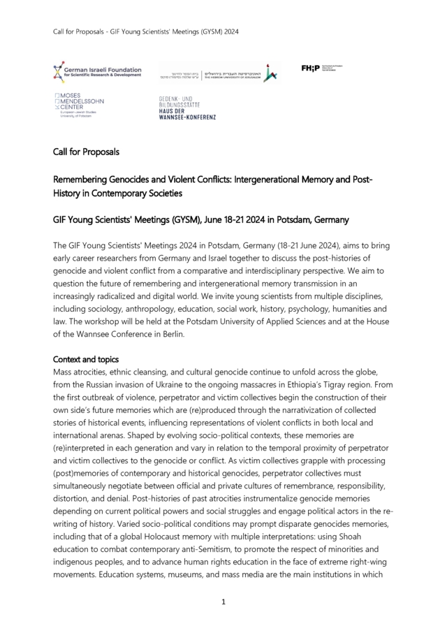 CfP_GIF Young Scientists Meetings 2024 Potsdam CfP_GIF Young Scientists Meetings 2024 Potsdam